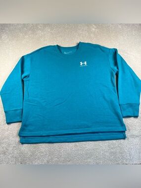 Under Armour Sweatshirt Teal Pullover Crew Neck Loose Casual Long Sleeve Large